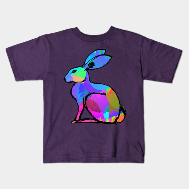 Colorful Hare Kids T-Shirt by Shrenk